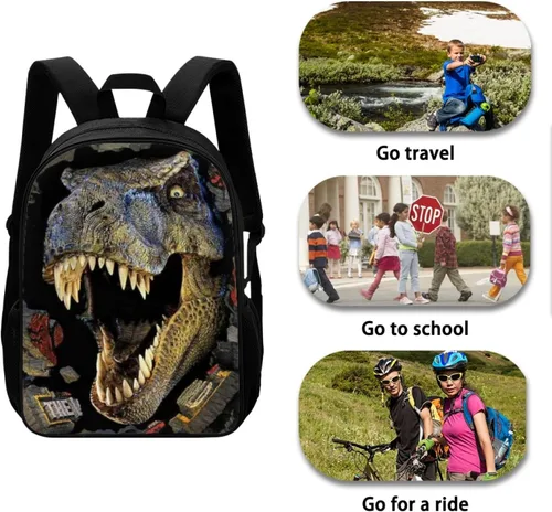 Vista 3 de HUGS IDEA Juego de 3 bolsas escolares con aislamiento térmico para el almuerzo, estuche para lápices