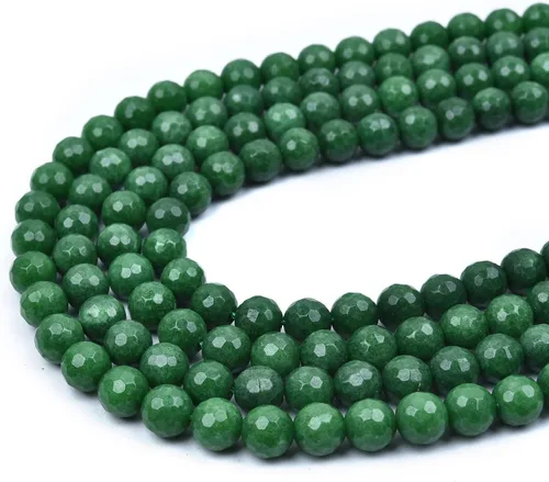 Vista 20 de HAAMIIQII Cuentas espaciadoras de piedra libre de jade rojo de 0.394 a 0.630 pulgadas, cuentas sueltas para la fabricación de joyas, pulseras