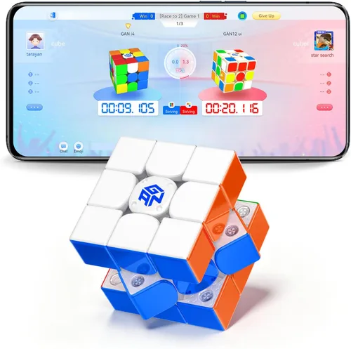 Vista 9 de GAN i4 Maglev UV with Sticker, Smart Speed Cube with GanPod for Pros Cuber