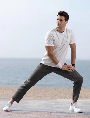 Vista 6 de TBMPOY Pantalones de viaje ligeros para hombre, atléticos, para deportes al aire libre, cintura elástica, resistentes al agua, 2 bolsillos
