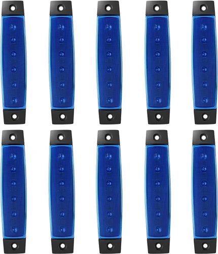 Vista 14 de Paquete de 10 Luces Laterales Marcadoras de Remolque LED Ámbar DC 12V de 3.8" con 6 LED, Barra de Luz de Separación, Tira de Luz Indicadora de Señal