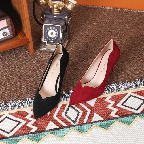 Vista 3 de Allegra K Zapatos de tacón de aguja puntiagudos para mujer