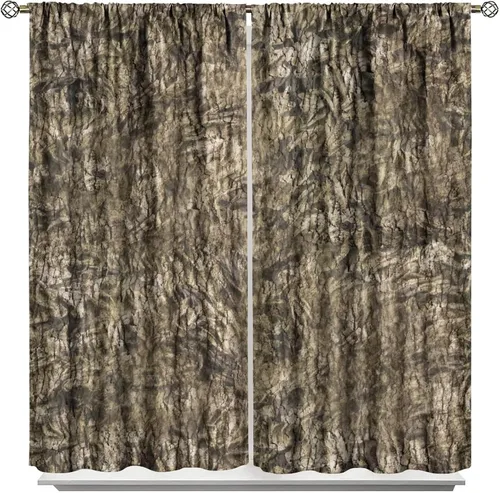 Vista 47 de Cortinas opacas de camuflaje de bosque, animales salvajes, osos, ciervos, alces, con bolsillo para barra, para sala de estar, dormitorio, decoración