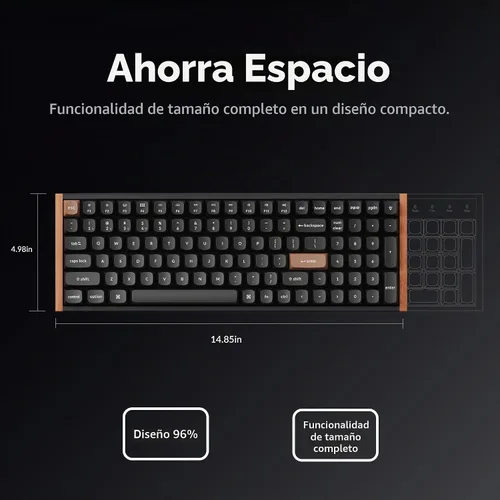 Vista 5 de Keychron K4 HE - Teclado mecánico inalámbrico compacto 96% con efecto Hall con teclado numérico, interruptor magnético, activación rápida, RGB