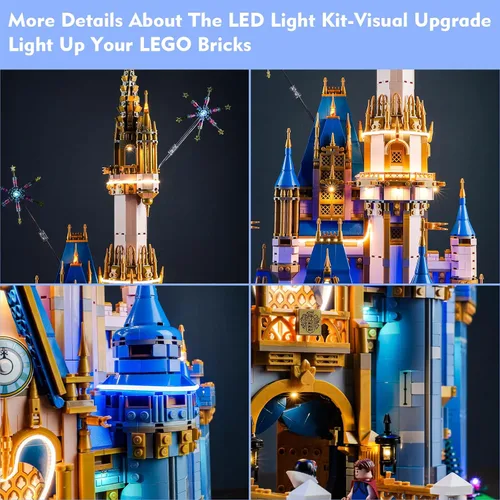 Vista 4 de LocoLee Kit de luz LED compatible con Lego Castle, versión mejorada de control de luz, juego de iluminación creativo, accesorios compatibles