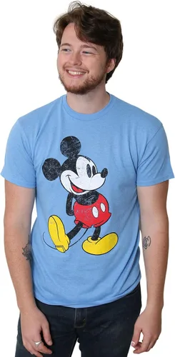 Vista 4 de Disney Mickey Mouse - Camiseta clásica envejecida vintage de pie