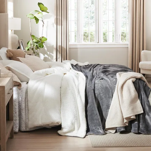 Vista 8 de Bedsure GentleSoft - Manta de forro polar Sherpa para sofá, manta de Navidad gruesa y cálida para invierno, manta de felpa suave y esponjosa como