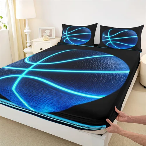 Vista 38 de Erosebridal Graffiti Rugby Ball Sheets for Boys Girls Colorful Rugby Helmet Fitted Sheet,Sports Kids Bedding Sets Football Game Bed Sets Twin 2 Piece