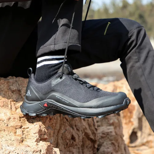 Vista 9 de HUMTTO Zapatos de senderismo impermeables para todo terreno, ligeros, transpirables, para senderismo, senderismo, antideslizantes, para exteriores