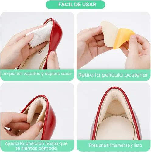 Vista 5 de 6 pares de almohadillas de talón para zapatos sueltos, almohadillas de talón para zapatos demasiado grandes, para hombres y mujeres, protectores