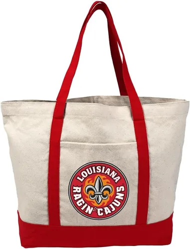 Vista 219 de Campus Lab Bolsa de lona con logotipo primario colegiado con bolsillo externo, bolsa de hombro reutilizable para ir de compras, playa Águilas A&m