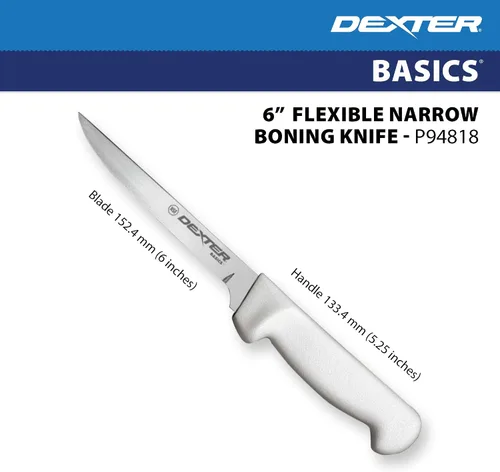 Vista 5 de Dexter-Russell P94818 Basics 31614 Cuchillo de deshuesar, hoja de acero de alto carbono de 152 mm, libre de manchas, flexible y estrecha, mango
