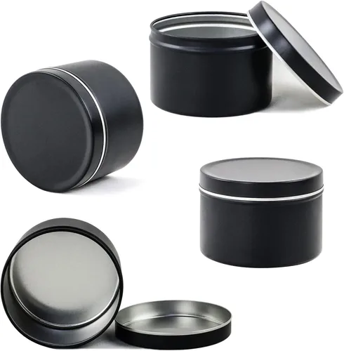 Vista 2 de EricX Light Lata de vela de 24 piezas, 8 oz, para la fabricación de velas, negro