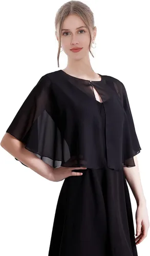 Vista 5 de Capelet de gasa para novia, chales suaves y envolturas para vestidos de mujer, accesorios