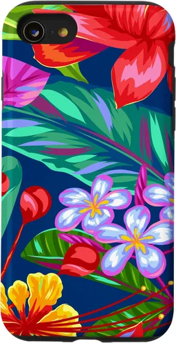 Vista 18 de Hawaiian Tropical Phone Case Yellow Red Hibiscus Plumeria Case for iPhone 17
