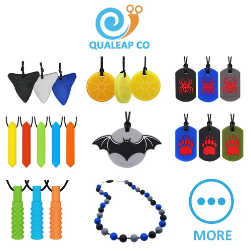 Vista 7 de Xtra Tough (XT) - Collar sensorial para masticar (paquete de 3) – Ayuda motora oral sensorial, juguetes mordedores para autismo, TDAH, lactancia