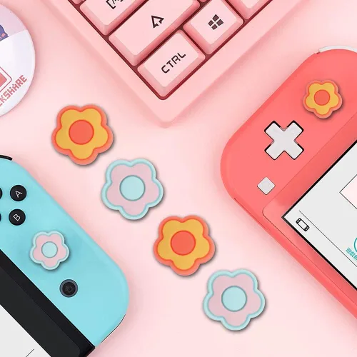 Vista 7 de PERFECTSIGHT Agarre para el pulgar Switch, lindas tapas de joystick para Nintendo Switch, 4 piezas de cubierta para pulgar para Switch LiteOLED