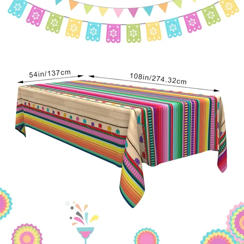 Vista 3 de Pancarta de fondo de fotografía con temática mexicana y Cinco de Mayo impreso de plástico para cabina de fotos mexicana, 51 x 86.6 pulgadas