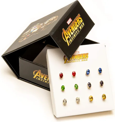 Vista 6 de Marvel Avengers Infinity War Endgame - Pendientes de tuerca de piedra infinita, juego de 6