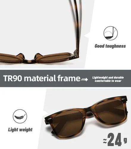 Vista 42 de MEETSUN Polarized Sunglasses for Women Men Classic Retro Square Frame Driving Sun Glasses UV Protection
