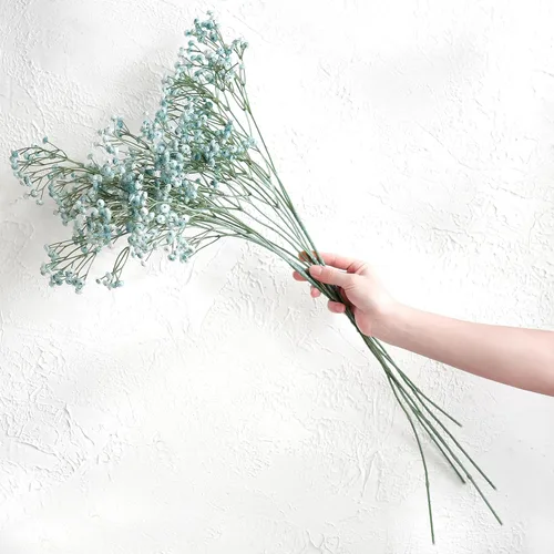 Vista 7 de FiveSeasonStuff 6 tallos de 27 '' Glacier Blue Baby Breath Artificial Gypsophila Flowers Long Stems