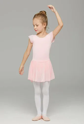 Vista 3 de MdnMd Leotardos de ballet para niñas pequeñas con falda, vestidos de bailarina, trajes de tutú