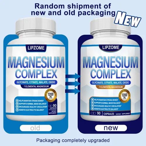 Vista 2 de Suplemento Complejo de Magnesio 1200mg - Mezcla avanzada de magnesio 7 en 1 - Glicinato, Citrato, Malato, Taurato, Óxido, Aspartato, Orotato