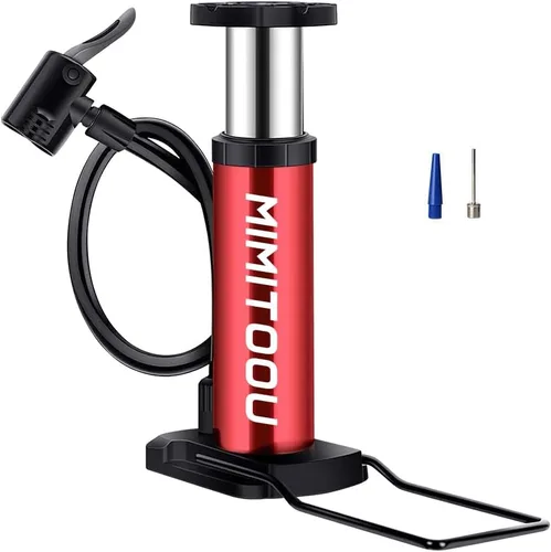 Vista 9 de Bomba para Bicicleta, Mini Bomba de Bicicleta Portátil Bomba de Piso para Bicicleta con Válvulas Presta y Schrader Bomba de Aire de Piso