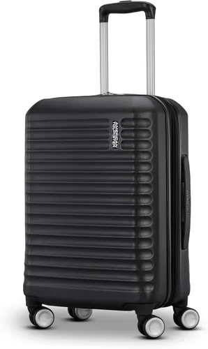 Vista 8 de American Tourister Stratum 3.0, aprobado por aerolíneas, equipaje rígido duradero, se expande 1.5", mango ajustable RightHeight, Negro