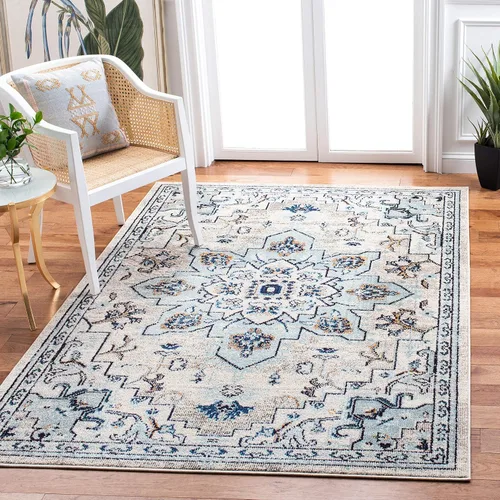 Vista 11 de Safavieh MAD473E - Tapete con diseño de medallón desgastado, bohemio elegante, colección Madison, no suelta pelos, fácil de cuidar, alto tránsito