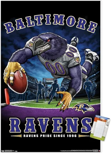 Vista 13 de Trends International NFL Baltimore Ravens - Póster de pared de End Zone 17, 14.725 x 22.375 pulgadas, versión enmarcada de madera de granero