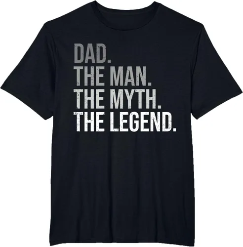 Vista 21 de Camiseta para hombre con texto en inglés "Dad The Man The Myth The Legend", Negro, S