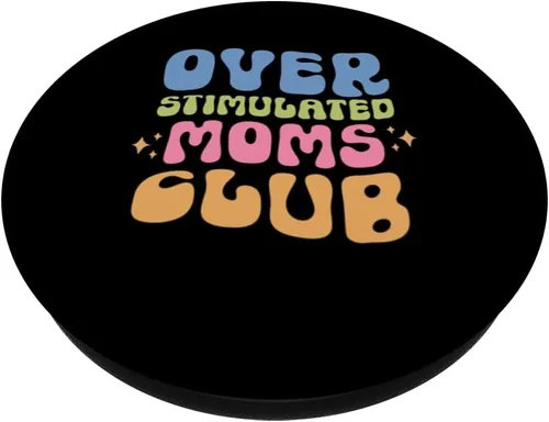 Vista 2 de Soverstimulated Moms Club Groovy Funny Mom PopSockets intercambiables PopGrip
