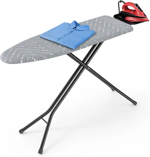 Vista 7 de Kitsure Tabla de planchar plegable – Tabla de planchar de altura ajustable en tamaño completo, sin tambaleo y resistente con cubierta y almohadilla