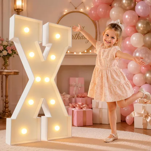 Vista 67 de imprsv Letras iluminadas grandes de 3 pies, letras iluminadas de marquesina para fiesta de cumpleaños (3 pies, letra y )