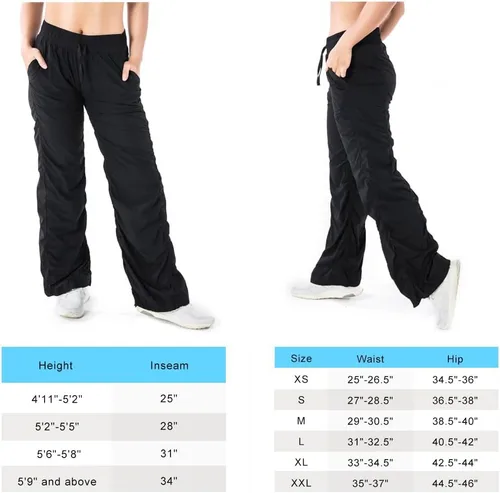 Vista 3 de Yogipace Pantalones de estudio de baile ligeros resistentes a las arrugas para mujer de 25283134 pulgadas