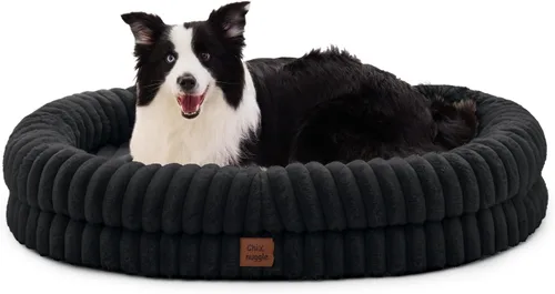 Vista 19 de Cama ortopédica para perro, funda lavable, sofá de piel Gris oscuro