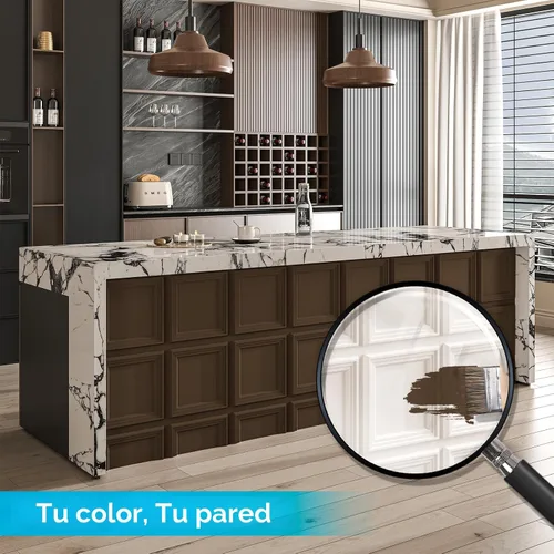 Vista 6 de Art3d Paquete de 33 paneles de pared decorativos con textura 3D para decoración de interiores, paneles de pared decorativos de PVC impermeables