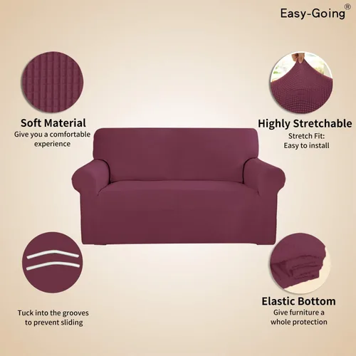 Vista 3 de Easy-Going - Funda elástica sobredimensionada para sofá, 1 pieza, protector muebles, suave, parte inferior elástica, para niños, tela jacquard
