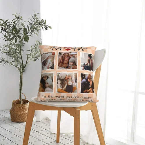 Vista 5 de Regalos para mamá - Funda de almohada personalizada con fotos, funda de almohada personalizada con foto para mamá, funda de almohada personalizada