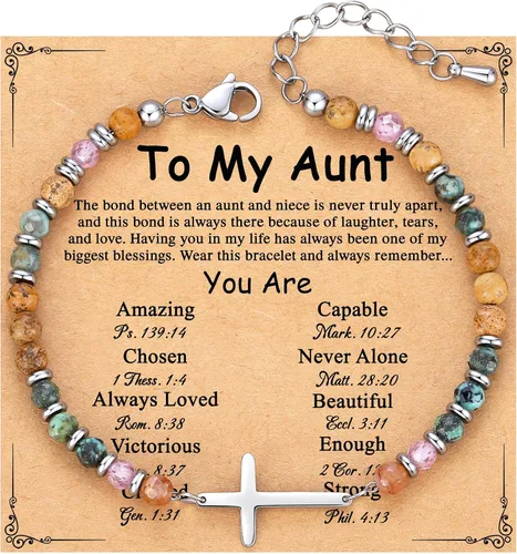 Vista 27 de TONY & SANDY Pulsera de cruz cristiana para mujer, regalo de San Valentín para ella, regalo de confirmación de bautismo, Pascua, regalo único