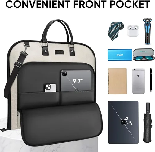 Vista 3 de Bolsa de ropa de viaje BALEINE, bolsa de traje de viaje para hombres, bolsa de ropa de 42'' impermeable para llevar, bolsa de ropa de viaje