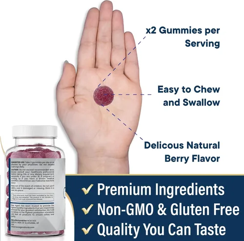 Vista 5 de NEW AGE Gomitas de zinc - Suplemento de zinc de 50 mg, suplemento inmunológico, antioxidante, sin OMG (60 unidades (paquete de 1))