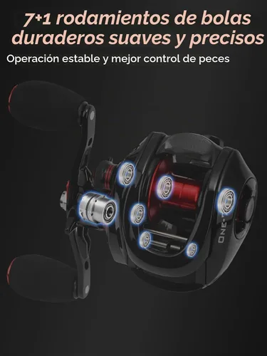 Vista 4 de Jenseits Carretes Baitcaster, carrete de pesca de alta velocidad 7.3:1, 7+ 7.3:1-derecho
