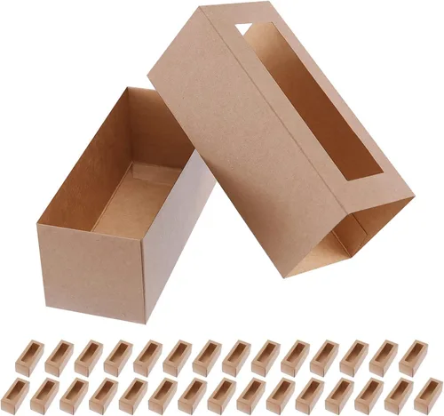 Vista 7 de 30 cajas de macarons para 4 o 5 macarons, cajas de regalo doradas para macarons, cajas de dulces, caja de macarons con ventana transparente