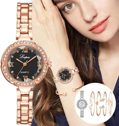 Vista 5 de Bokeley - Reloj de cuarzo para mujer, acero inoxidable, con pulsera