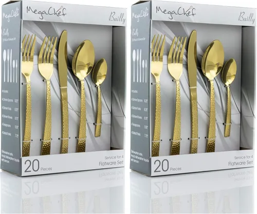 Vista 12 de MegaChef Baily - Juego de cubiertos de acero inoxidable para 4 pulgadas, 20 piezas, color negro