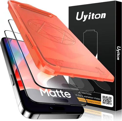Vista 9 de Uyiton Protector de pantalla de privacidad para iPhone 16 Pro Max, [fácil de instalar] [cero burbujas] de cobertura completa inastillable