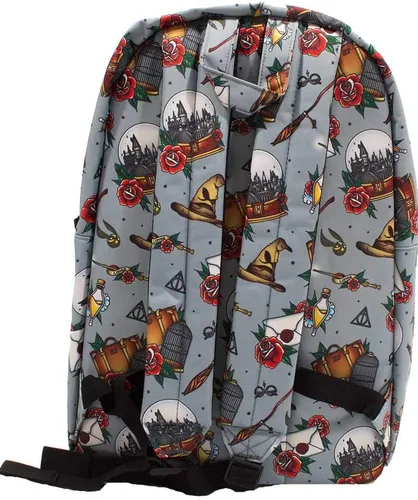 Vista 2 de Loungefly x Harry Potter Relics Tattoo AOP Mochila, Multi colorido, Computadora portátil