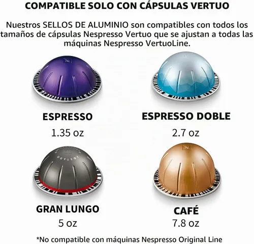 Vista 2 de Fanativita Tapas de sello de papel de aluminio universal para cápsulas Nespresso Vertuo, compatibles con cápsulas reutilizables Nespresso Vertuo